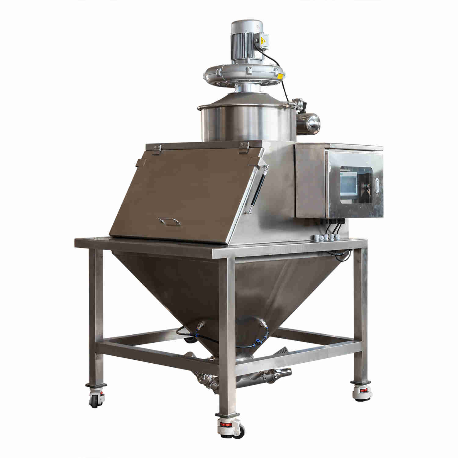 Dust free Bag Dump Feeding station with vibrating screen